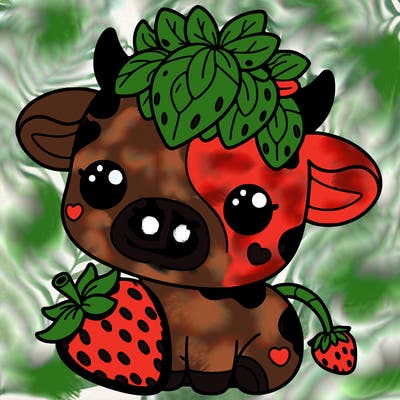 cute strawberry cow
