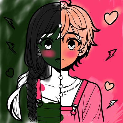 realistic girl boy split