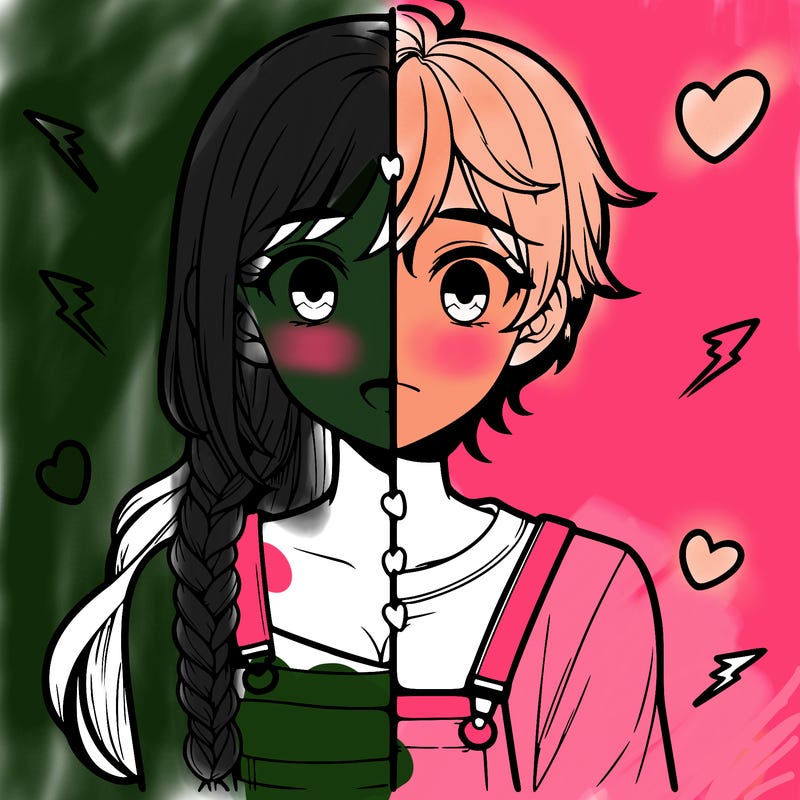 realistic girl boy split