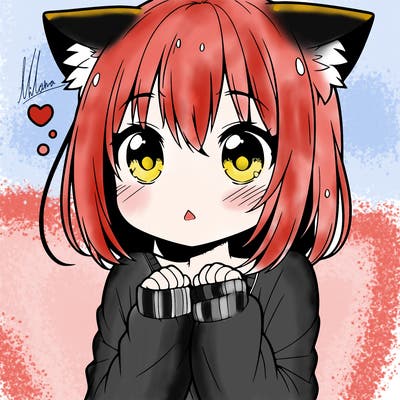 shy anime catgirl