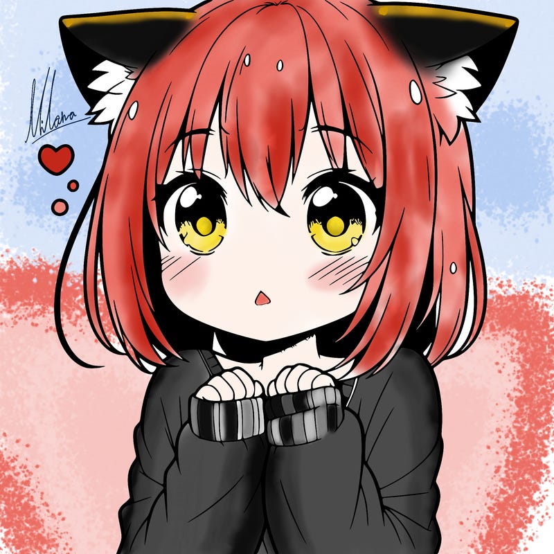 shy anime catgirl