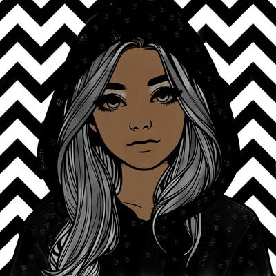 realistic girl with a hoodie