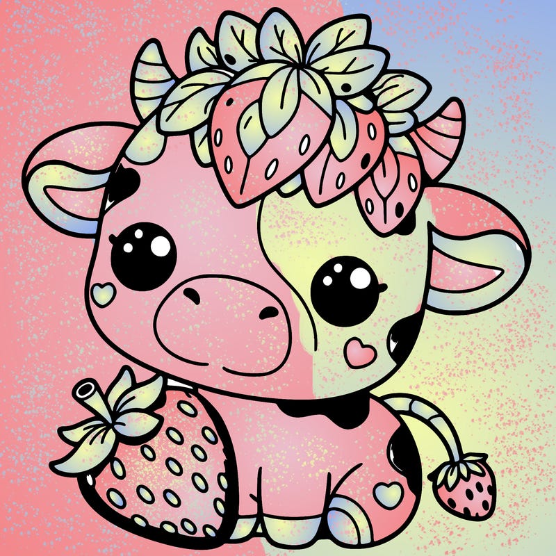 cute strawberry cow