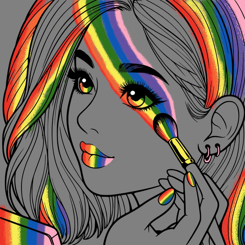 a realistic girl doing her makeup