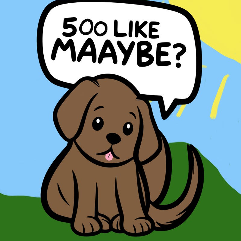 a puppy that says 5 like maybe