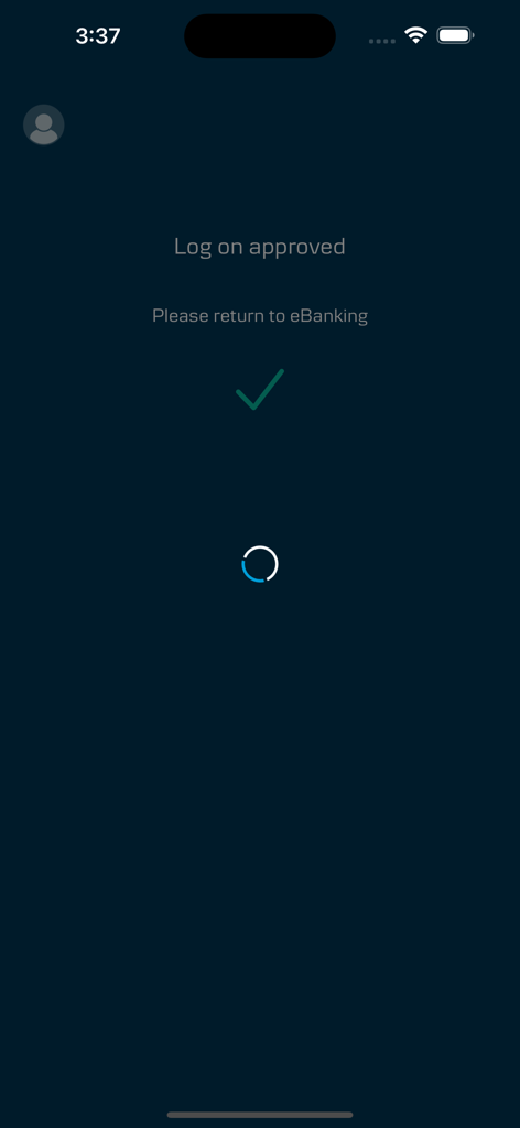 Danske ID - Danske Bank - A mobile app screen showing a green checkmark and the message logon approved for Danske Bank authentication