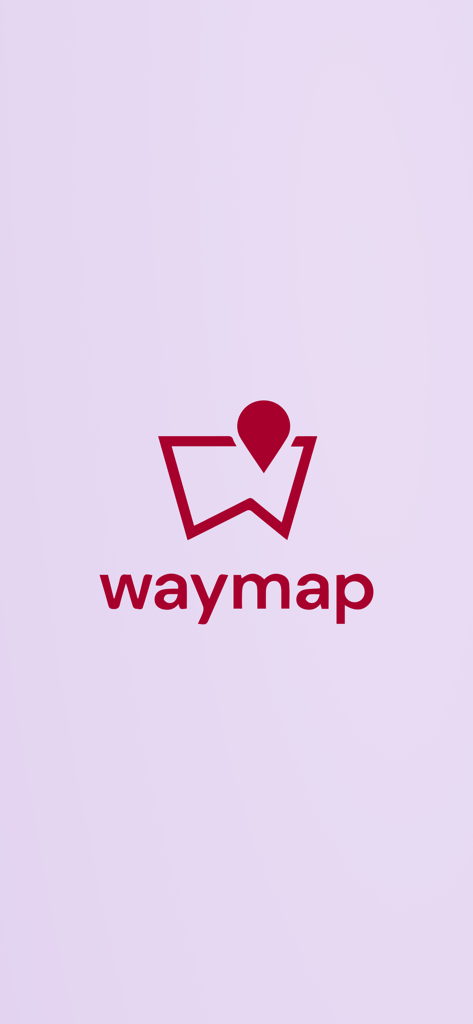 Waymap - Waymap navigation app splash screen with logo and brand name