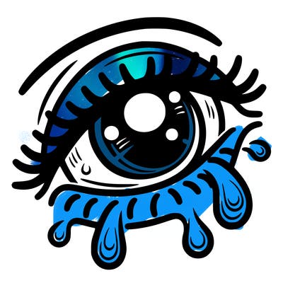 a closed eye crying detailed picture
