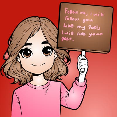 realistic girl holding up a sign