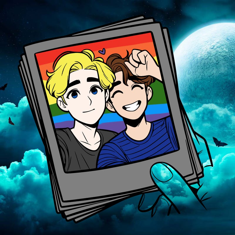 realistic, best friends taking a polaroid picture