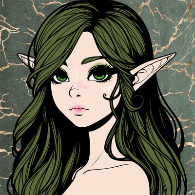 elf girl realistic dark fantasy