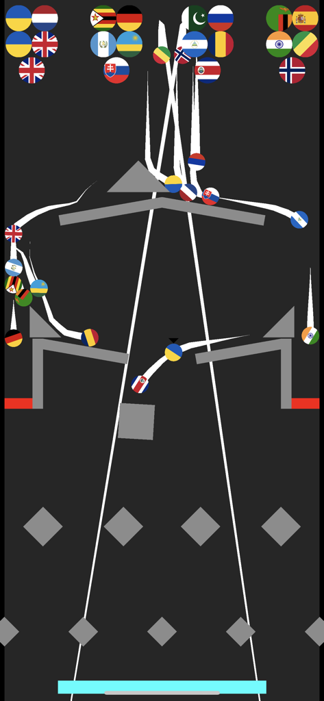 Marble Race Ultimate - Marbles with country flags racing through a physics based obstacle course in Marble Race Ultimate