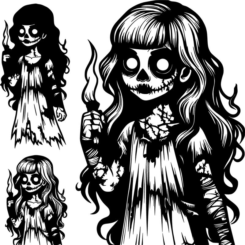 realistic scary fantasy girl