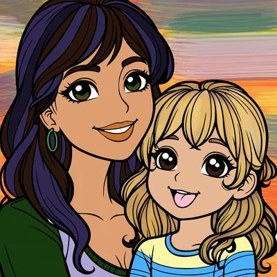 mom and her daughter realistic