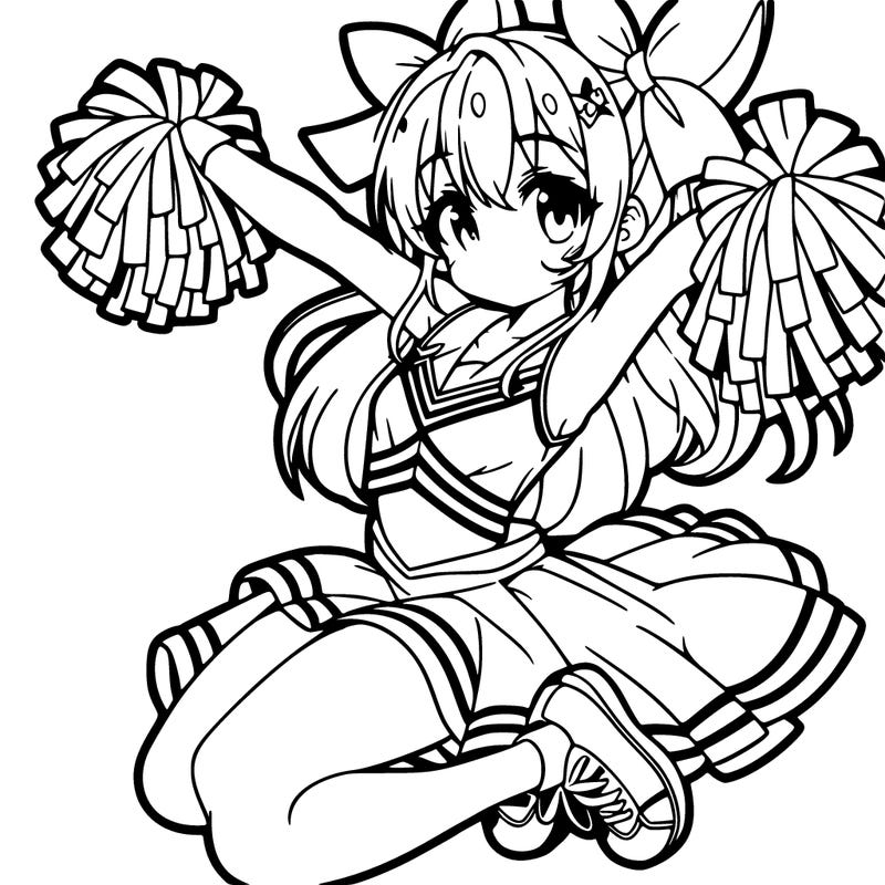 anime cheerleader girl in a cheer costume