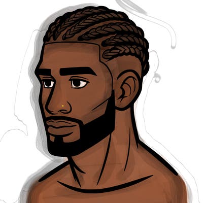 human man with short braids