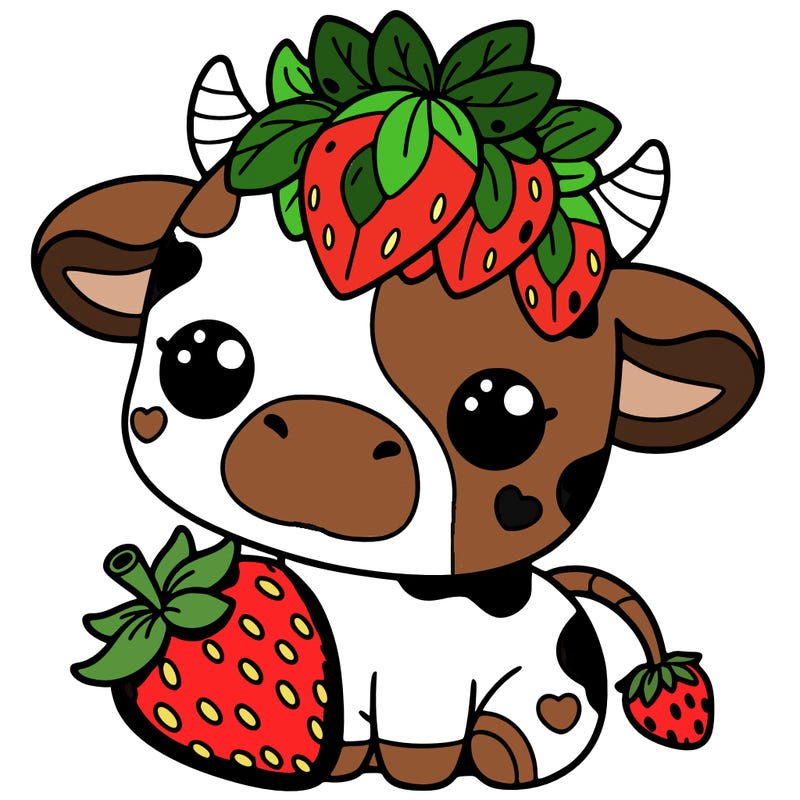 cute strawberry cow