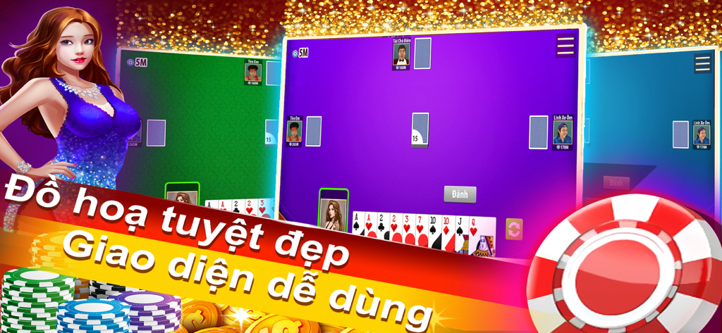 Phom Ta la card game featuring beautiful graphics and an easy to use interface