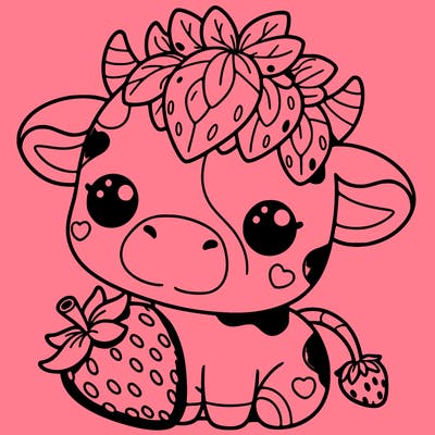cute strawberry cow