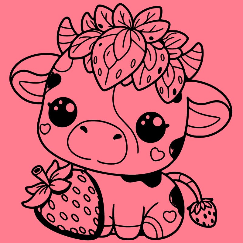 cute strawberry cow