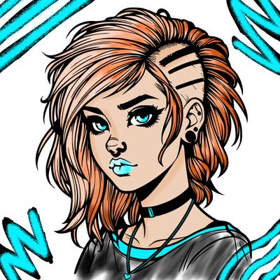 realistic punk style girl