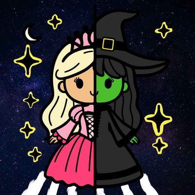 split princess and witch