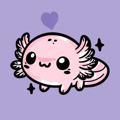 cute easy baby axolotl