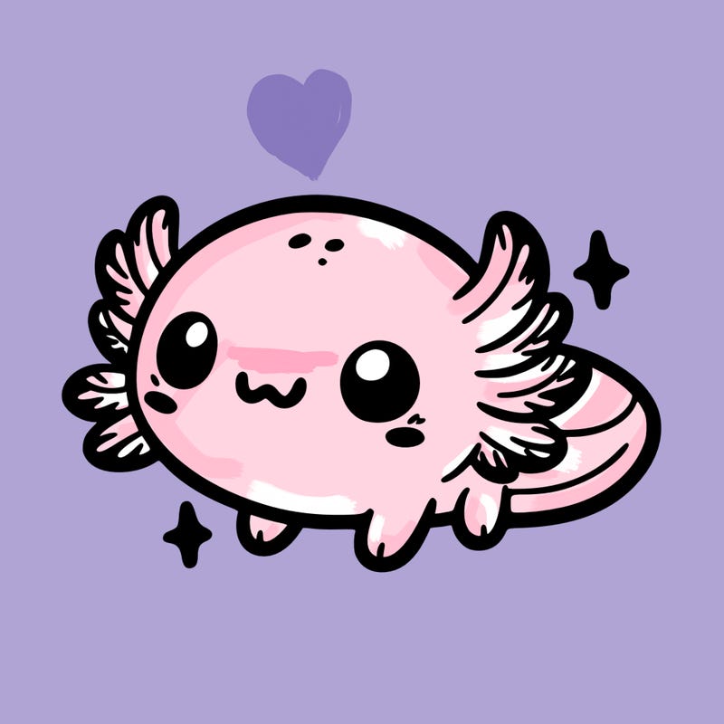 cute easy baby axolotl