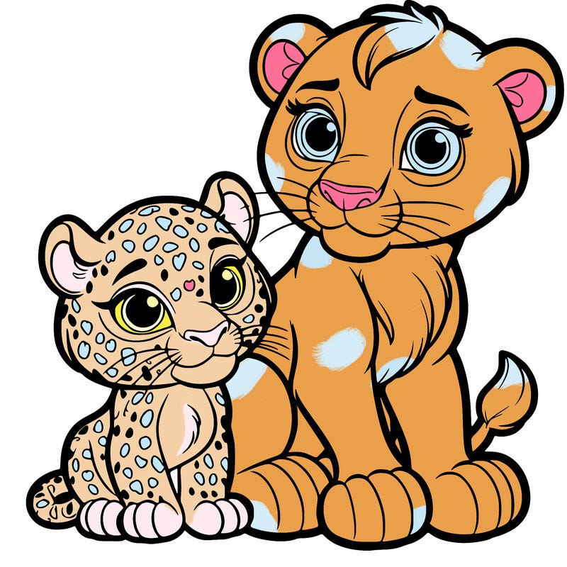 female jaguar and lion