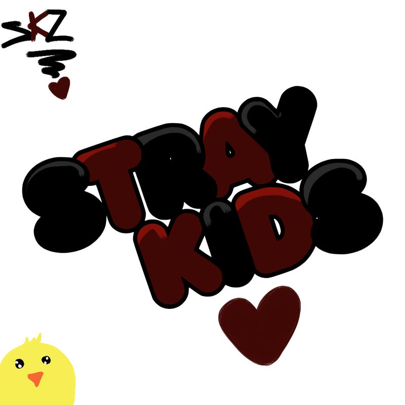 bubble letters saying stray kids