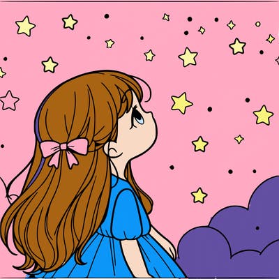 girl looking at the stars