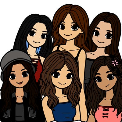 a group of five girls friends