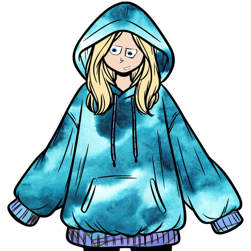 girl in oversized hoodie