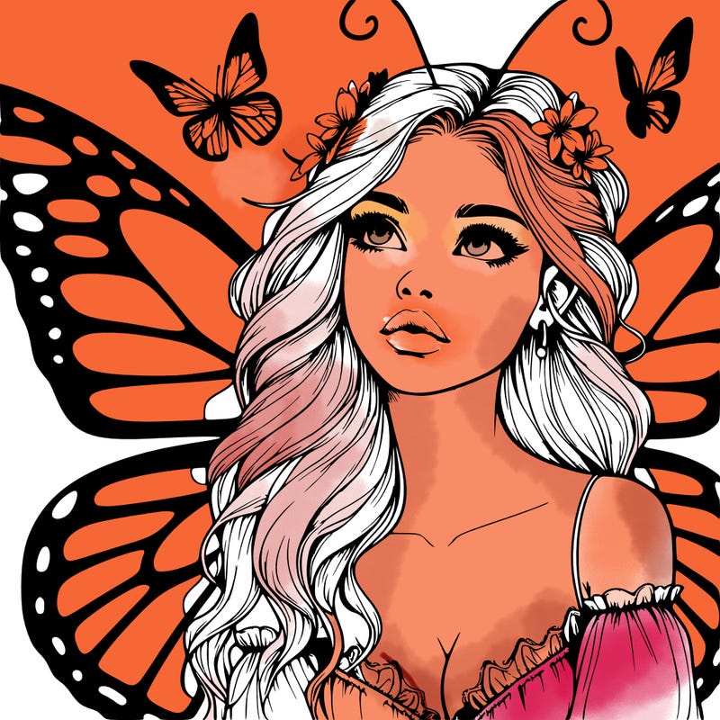 butterfly fairy realistic girl