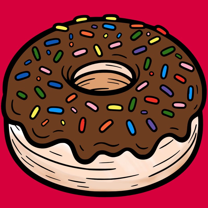 a donut with sprinkles.