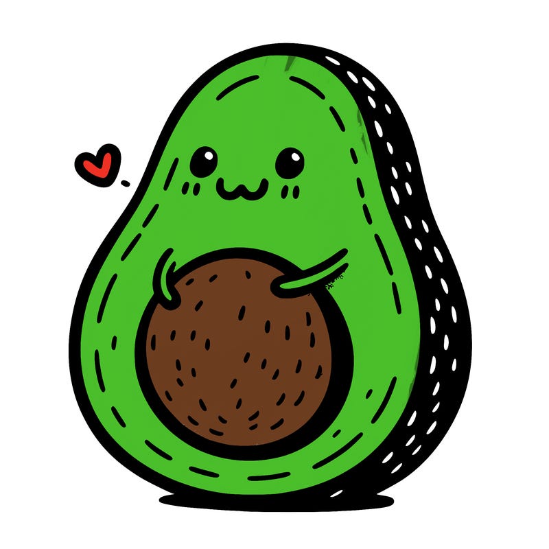 an avocado hugging an avocado