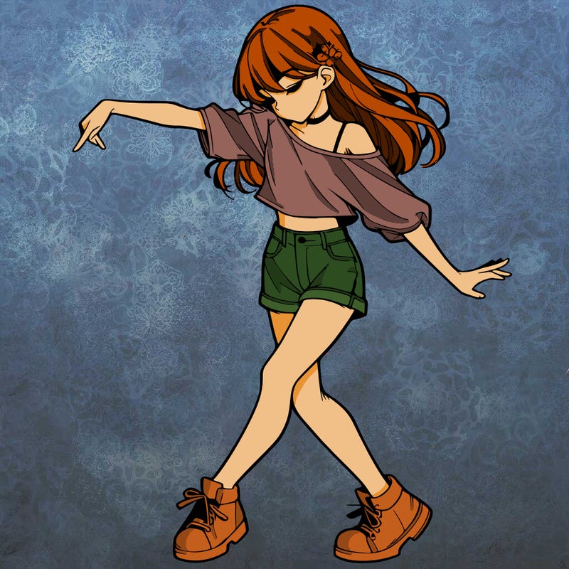 realistic girl danceing