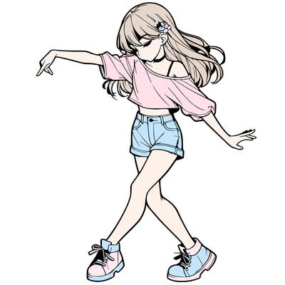 realistic girl danceing