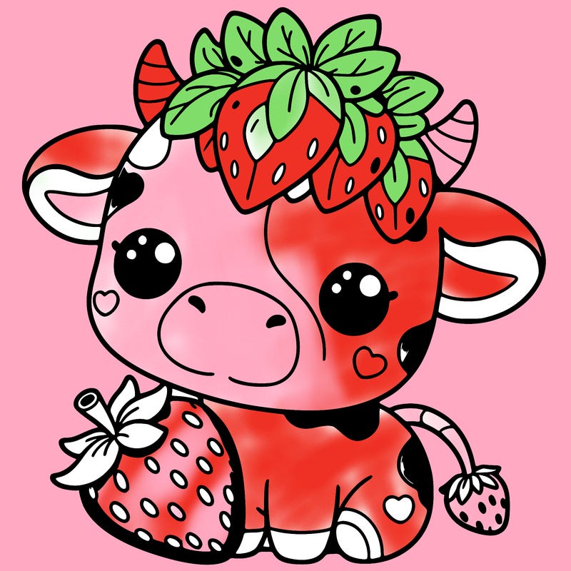 cute strawberry cow