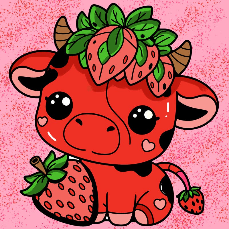 cute strawberry cow
