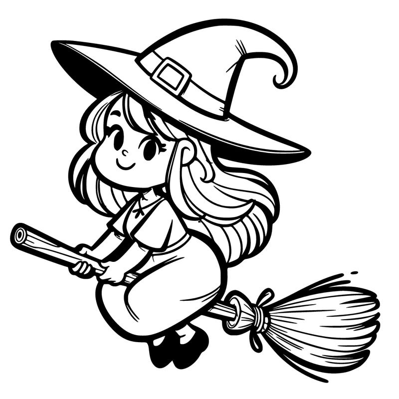 witch flying on a broom