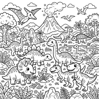 Embark on an exciting journey to the land of friendly giants with this delightful Kawaii dinosaur coloring page. Designed specifically for kids, it promises hours of creative fun and exploration.