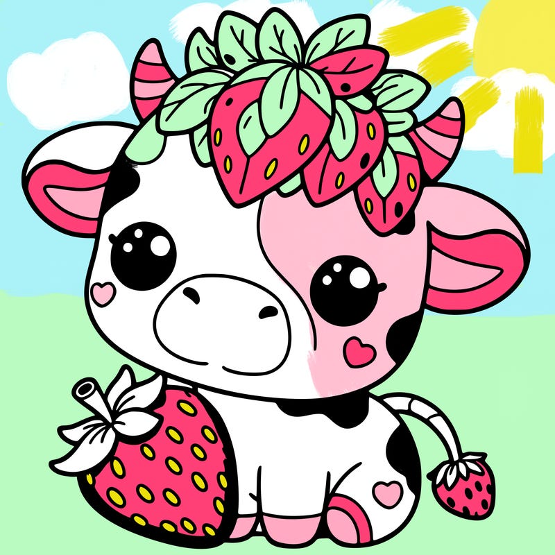 cute strawberry cow