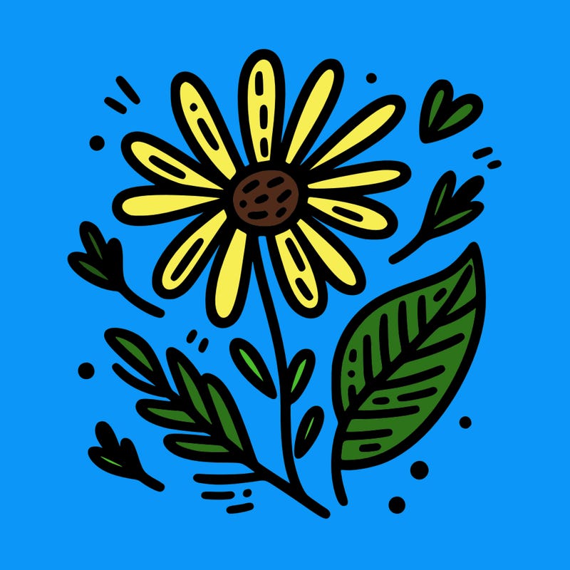 doodle art of simple flower