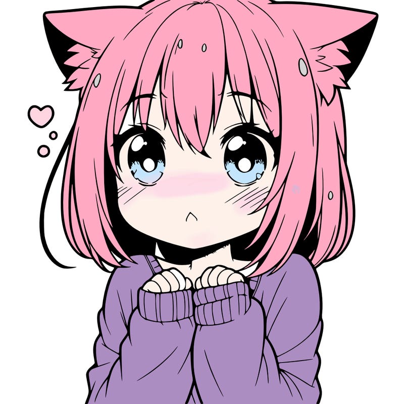 shy anime catgirl