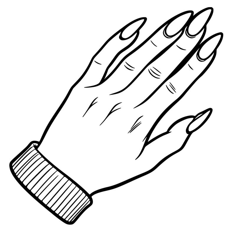 feminine blank hand with nails