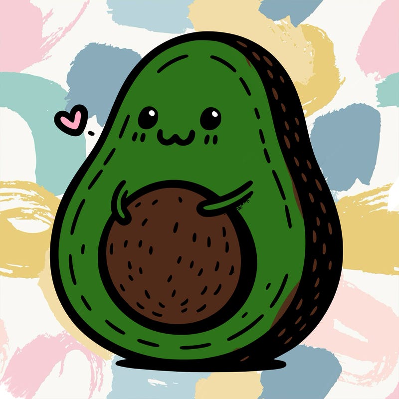 an avocado hugging an avocado