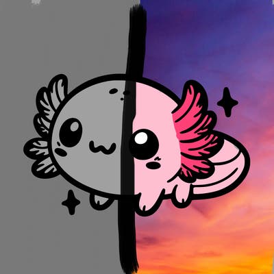 cute easy baby axolotl