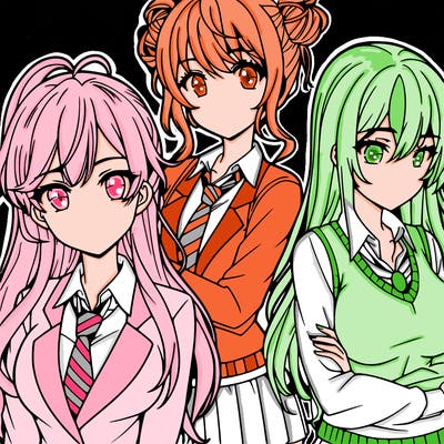 anime girls teenagers