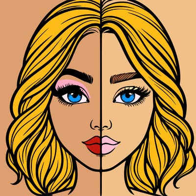 realistic girl split half